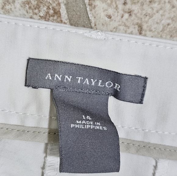 Ann Taylor Women 14 White Stretch Capri Pants Classic Cropped Trousers Summer - Picture 4 of 8